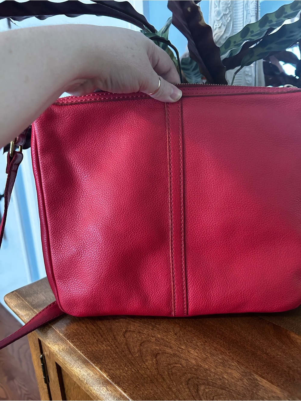 Fossil Erin Crossbody Bag in Genuine Red Leather - Picture 4 of 16